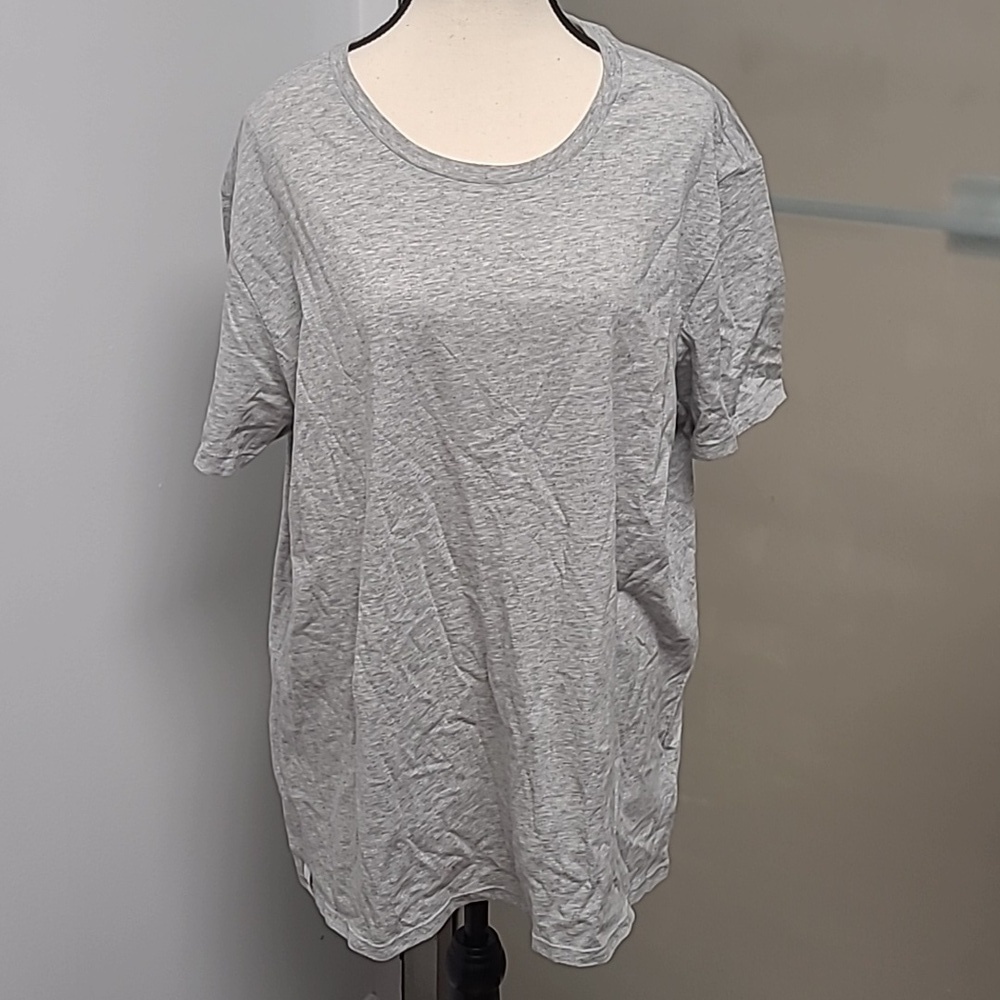 Lacoste Size XXL Heather Grey Crew Neck Cotton T-Shirt